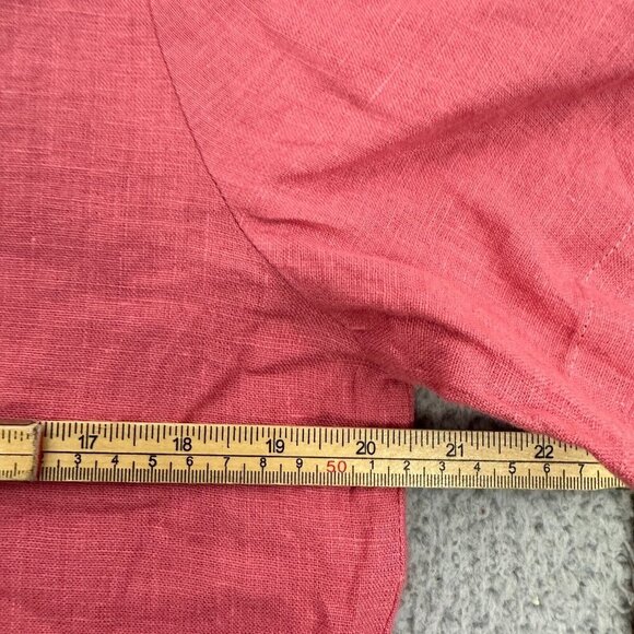 HAPPYMADE Womens Linen Top Lagenlook Short Sleeve Curve Hem - Picture 11 of 16